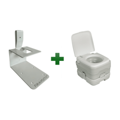 10 litre portable toilet with Fix-a-Potty bracket