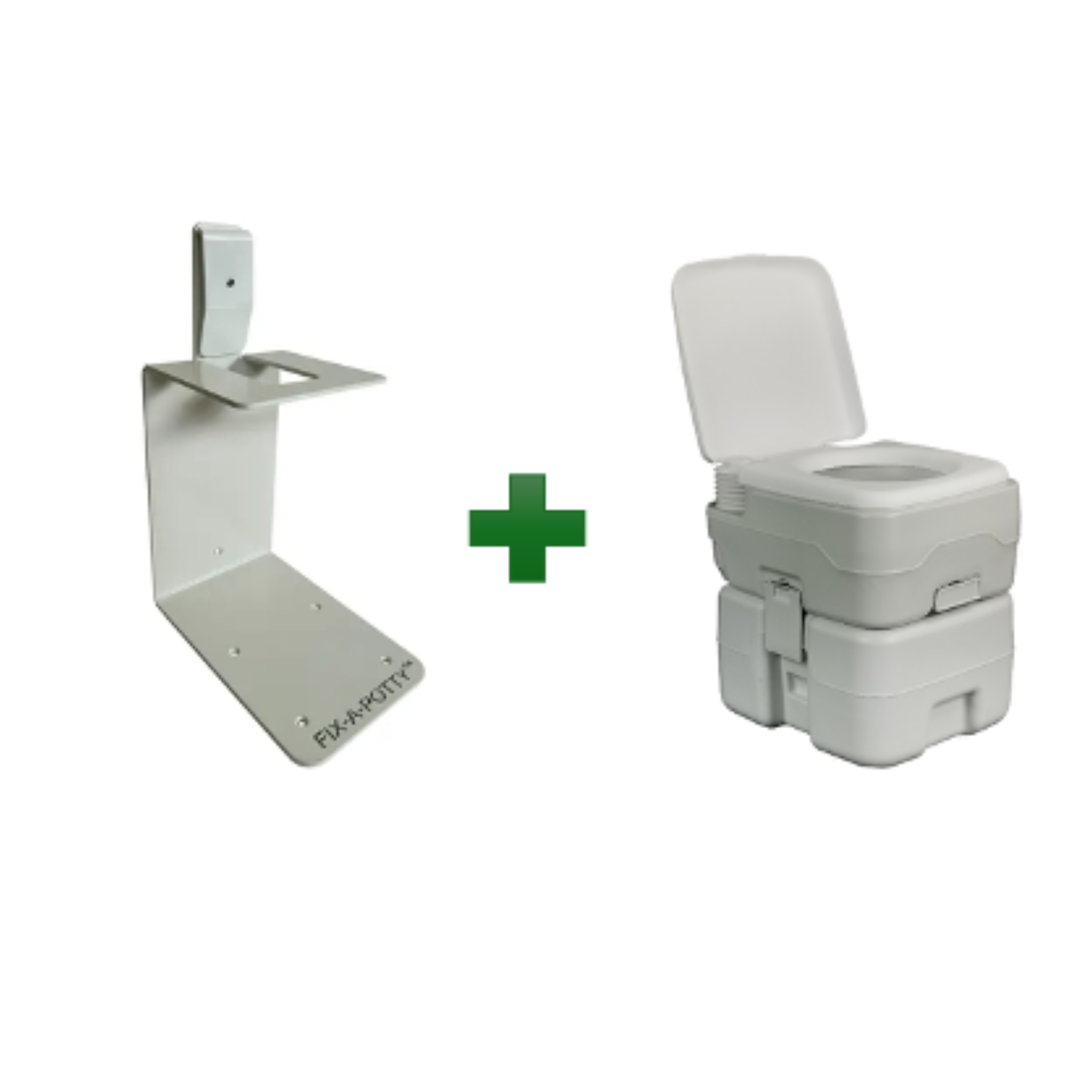 10 litre portable toilet and fix-a-potty bracket for Green certification Self containment.  Get Self Contained New Zealand.