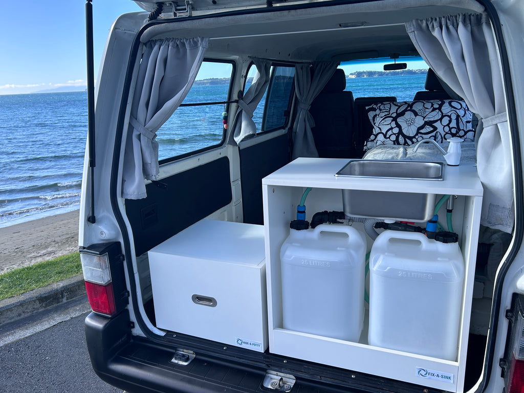 Hide-a-Potty 10L portable toilet cover cabinet for campervans