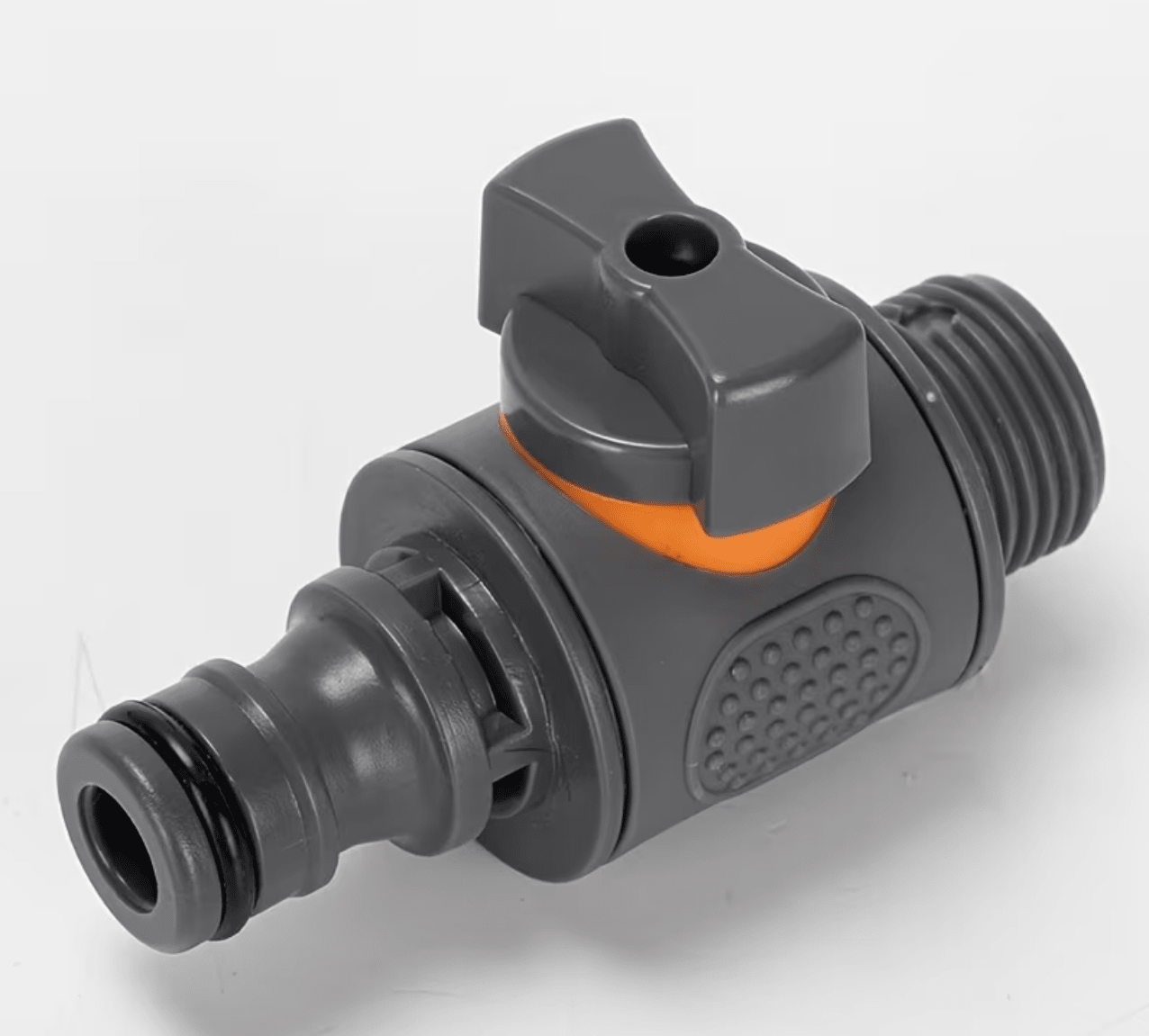 Waste tank vent connector with shut-off valve for 12mm hose