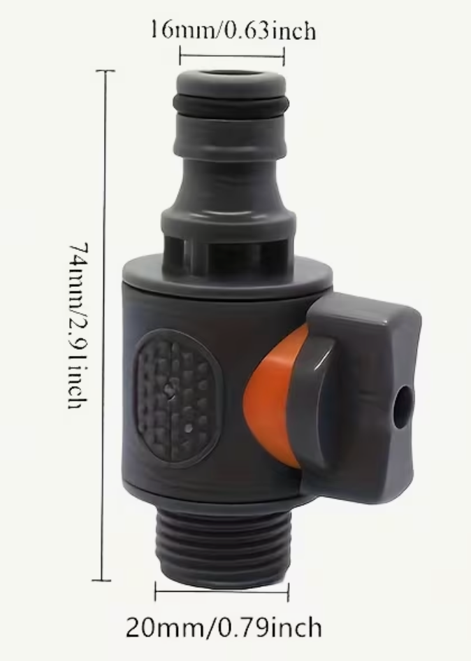 Waste Tank Vent Hose Connector with Shut-Off Valve for 13mm Hose