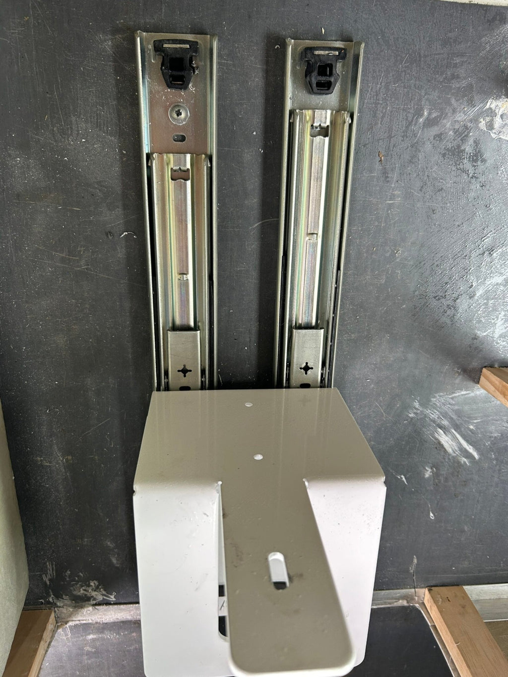Close-up of Fix-a-Potty bracket fixing point