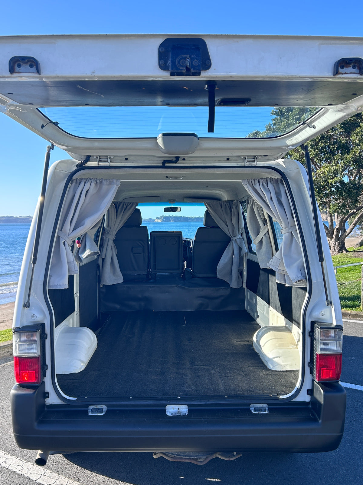 Empty campervan interior ready for a self-containment fit-out