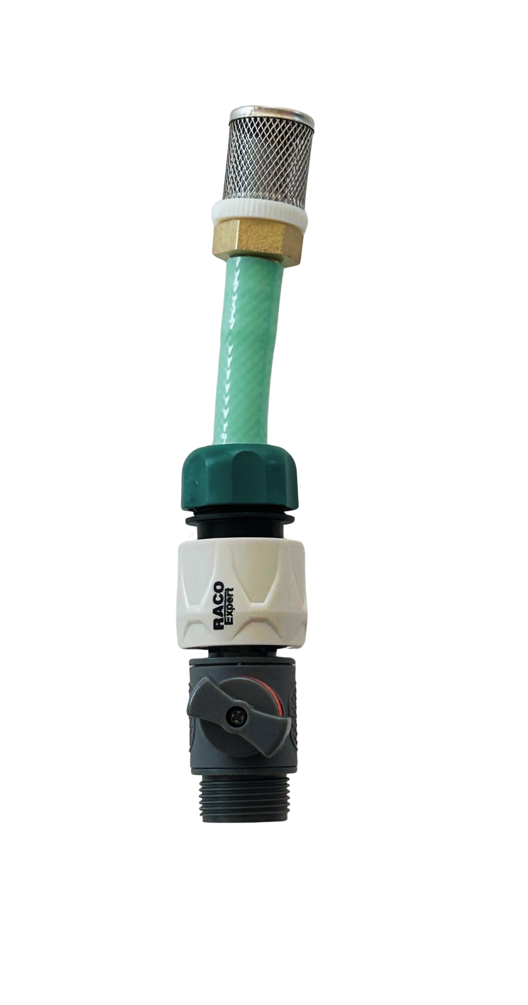 Fresh water tank breather hose fitting and mesh vent