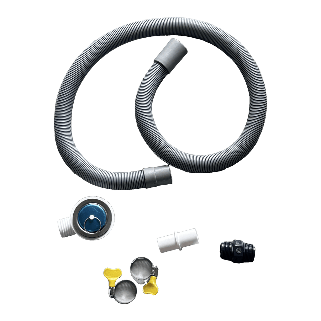 Simple Waste Kit - 25mm Grey Waste Hose, Sink Waste & Tank Adapter - Kiwi Self Contained